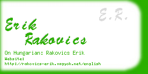 erik rakovics business card